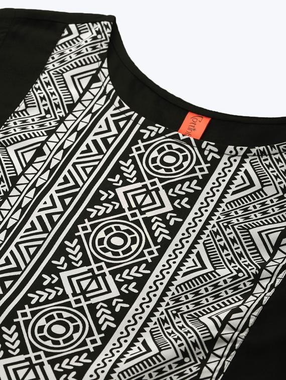 color block a-line kurta - 17462236 - Zoom Image - 4