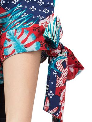 tie knot sleeved tropical top - 17462257 - Standard Image - 4