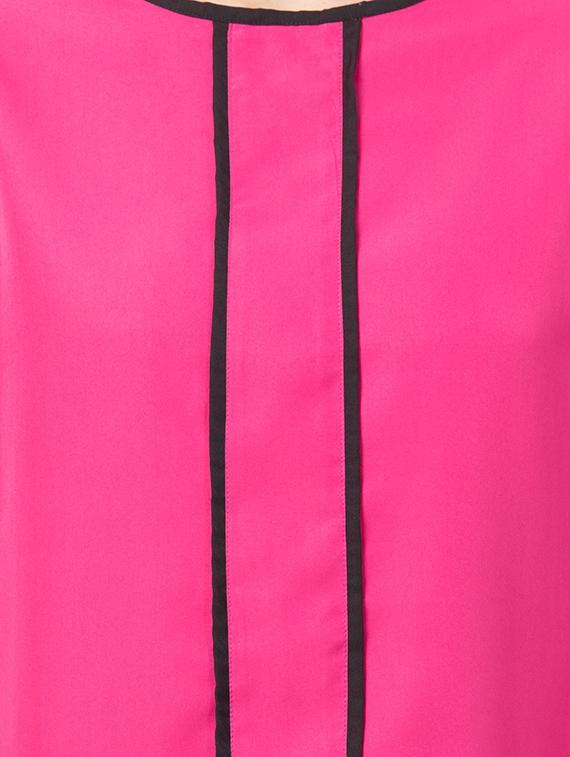 contrast piped round neck top - 17462277 - Zoom Image - 4
