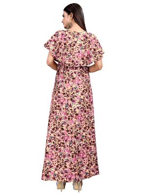 cape sleeve floral fit & flare dress - 17462462 - Standard Image - 2
