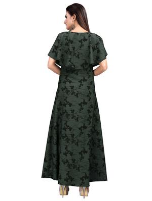 printed fit & flare gown - 17462463 - Standard Image - 2