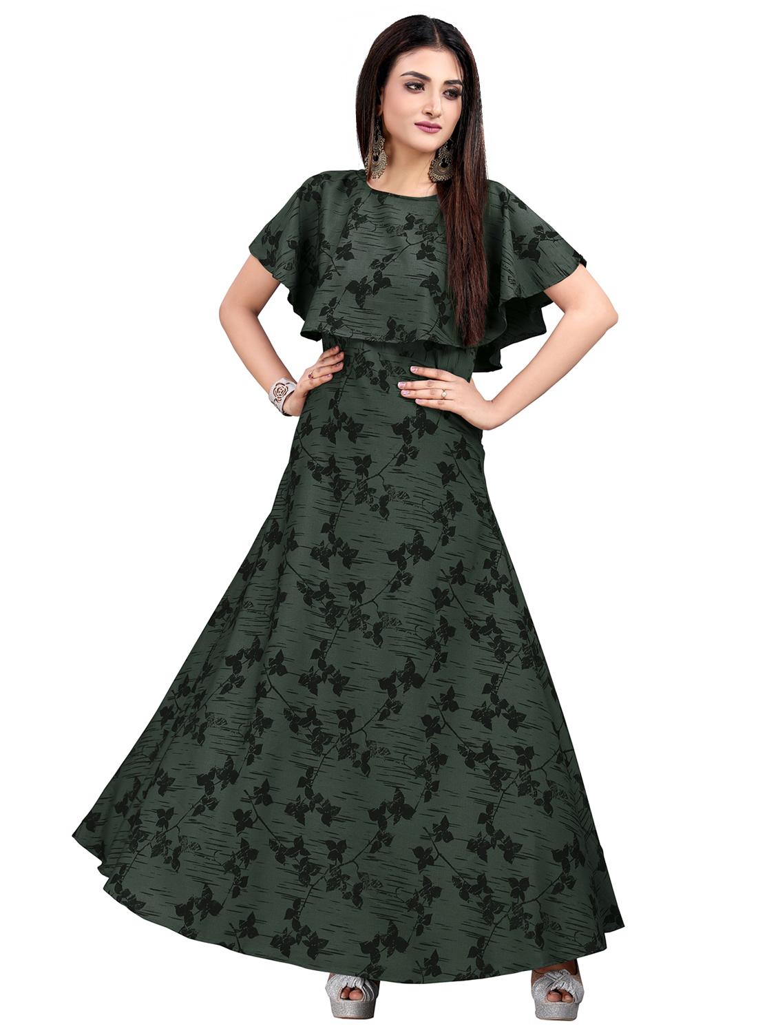 printed fit & flare gown - 17462463 - Zoom Image - 1