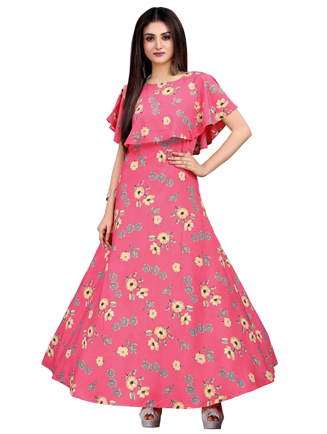 floral fit & flare gown - 17462465 - Zoom Image - 1