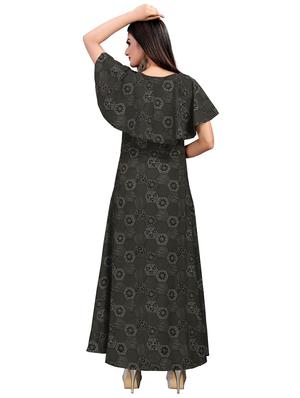 cape sleeve fit & flare dress - 17462467 - Standard Image - 2