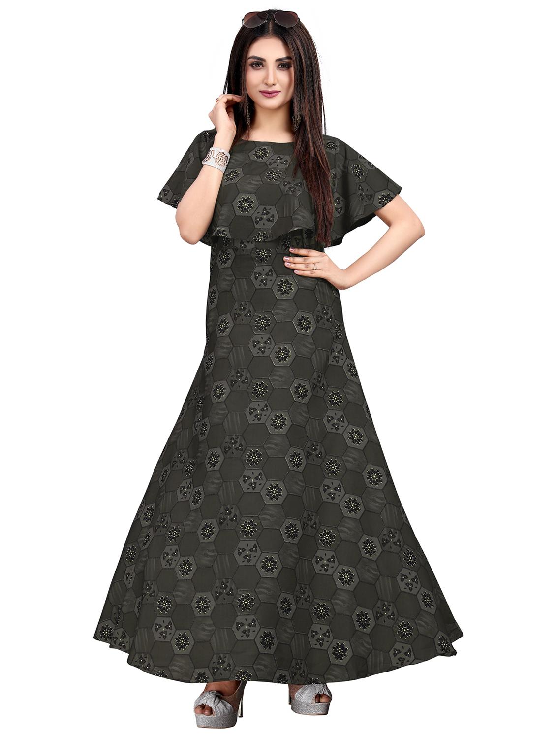 cape sleeve fit & flare dress - 17462467 - Zoom Image - 1