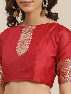 ethnic motifs banarasi saree with blouse - 17462468 - Standard Image - 3