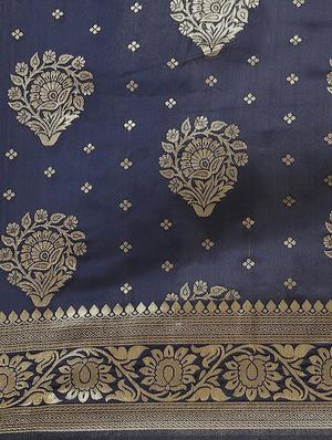ethnic motifs banarasi saree with blouse - 17462468 - Standard Image - 5