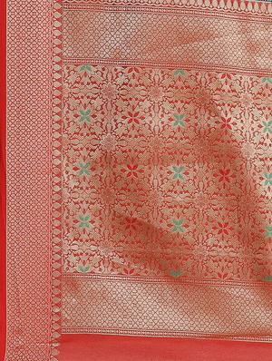 checkered banarasi saree with blouse - 17462482 - Standard Image - 5