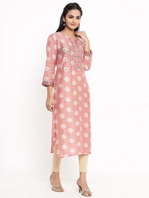 printed straight kurta - 17462521 - Standard Image - 2