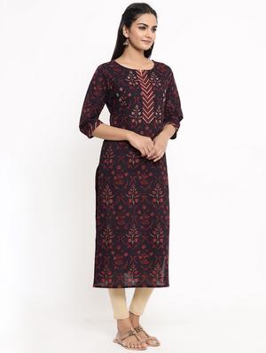 floral a-line kurta - 17462524 - Standard Image - 2