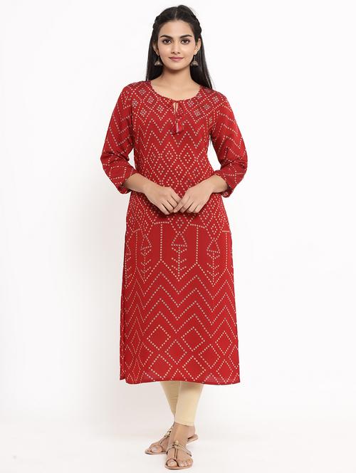 bandhani a-line kurta - 17462526 - Standard Image - 1