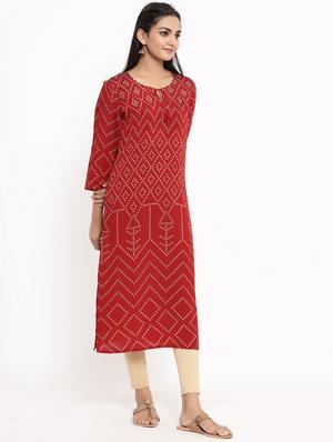 bandhani a-line kurta - 17462526 - Standard Image - 2
