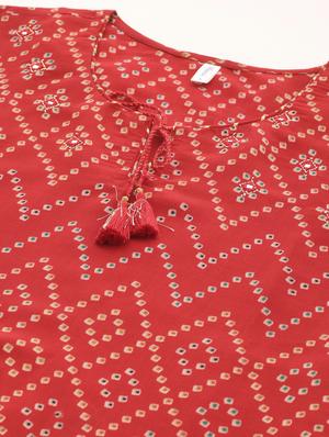 bandhani a-line kurta - 17462526 - Standard Image - 5