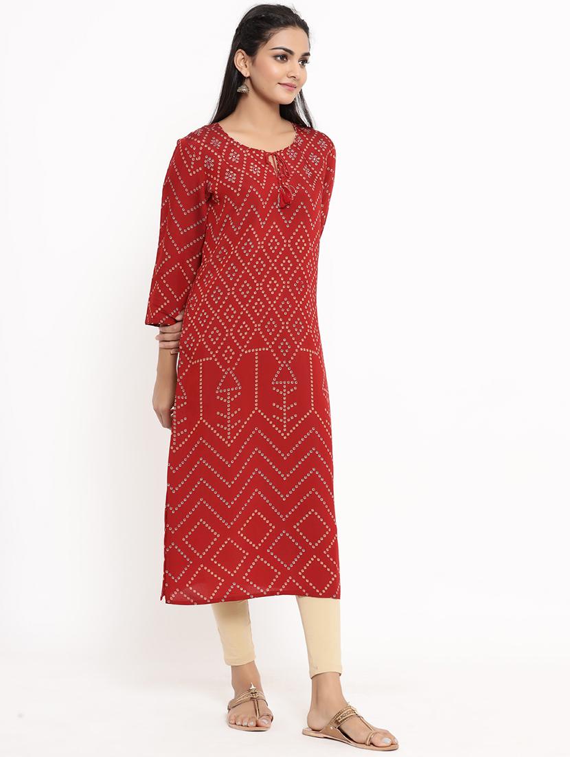 bandhani a-line kurta - 17462526 - Zoom Image - 2
