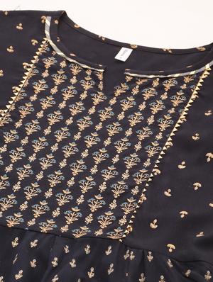 gold print anarkali kurta - 17462529 - Standard Image - 5