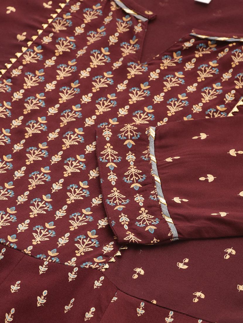 gold print anarkali kurta - 17462530 - Zoom Image - 5