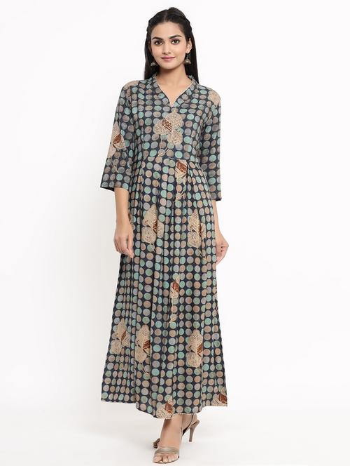 polka dots embellished anarkali kurta - 17462531 - Standard Image - 1
