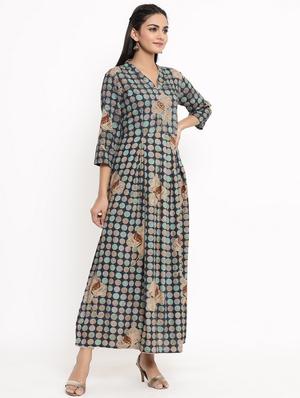 polka dots embellished anarkali kurta - 17462531 - Standard Image - 3