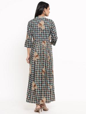 polka dots embellished anarkali kurta - 17462531 - Standard Image - 4