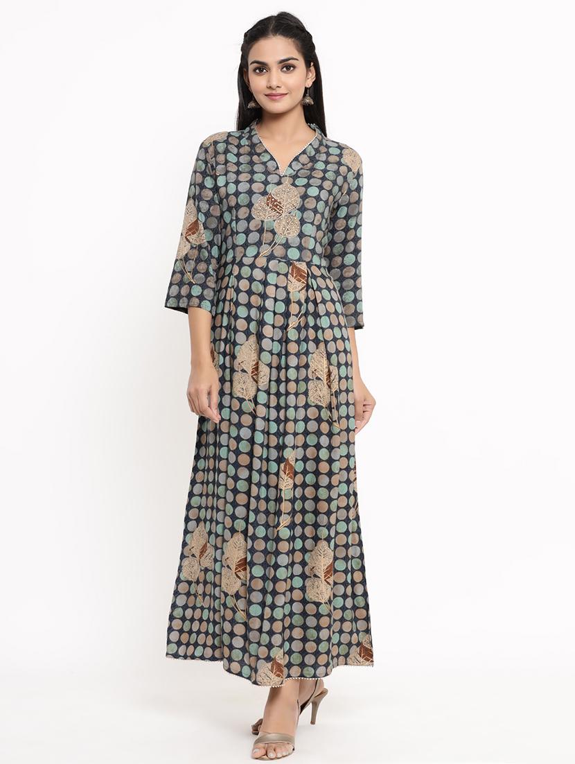 polka dots embellished anarkali kurta - 17462531 - Zoom Image - 1