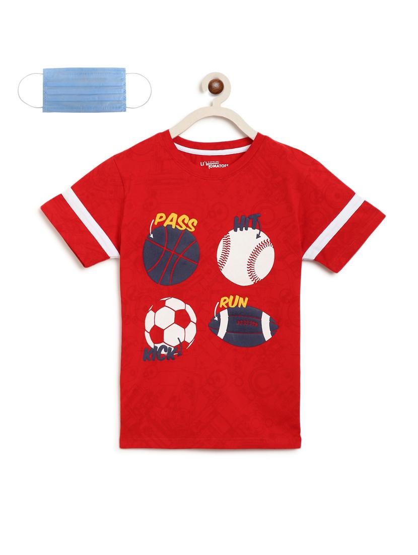 printed t-shirt with free mask - 17462534 - Zoom Image - 1