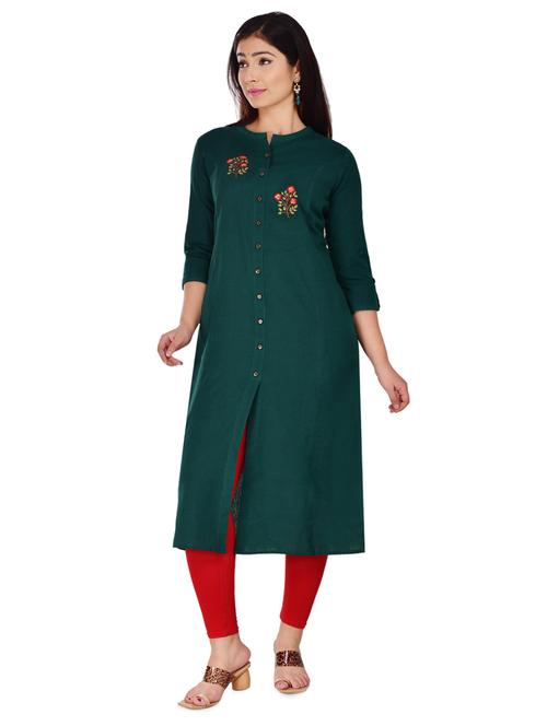 embroidered straight kurta - 17462586 - Standard Image - 1