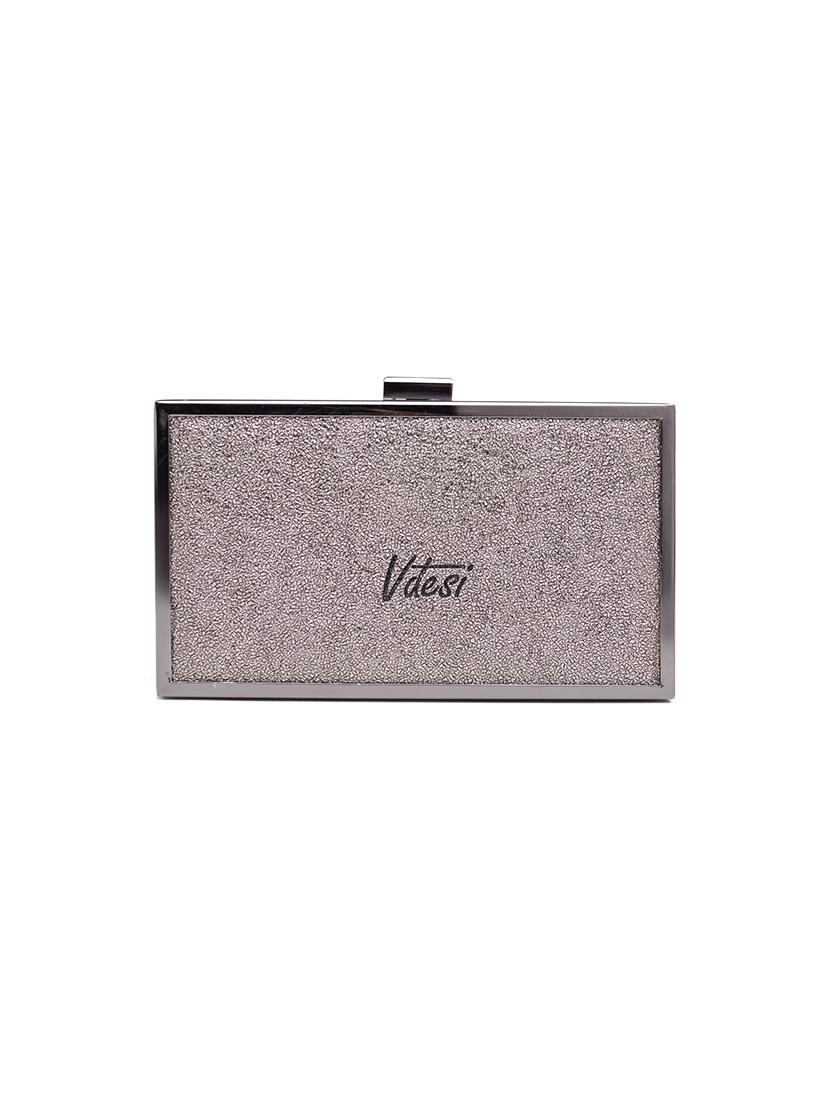 grey metal box clutch - 17462602 - Zoom Image - 2