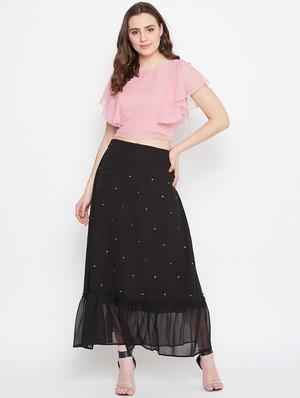 high rise frill hem a-line skirt - 17462648 - Standard Image - 4