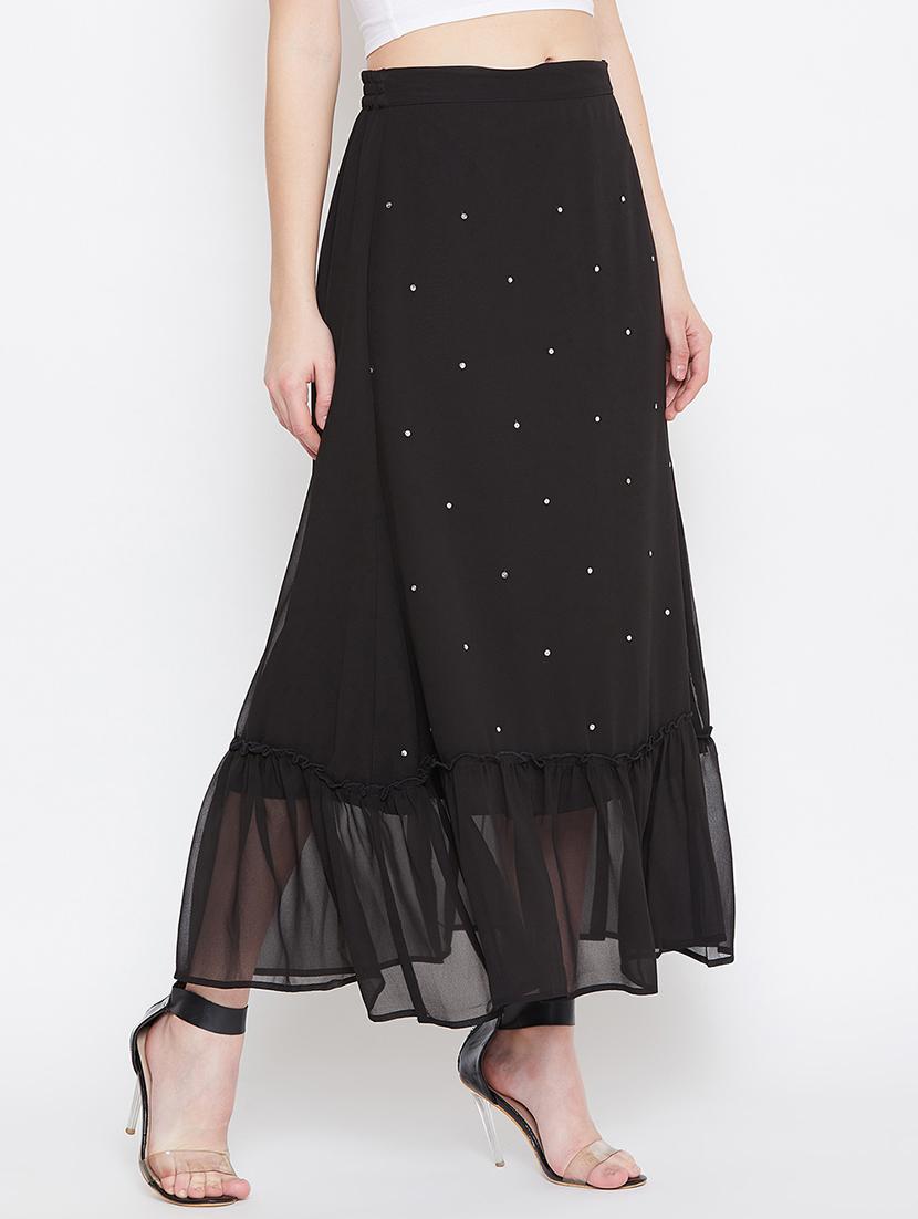 high rise frill hem a-line skirt - 17462648 - Zoom Image - 2