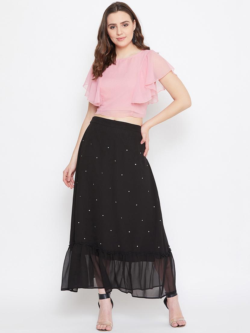 high rise frill hem a-line skirt - 17462648 - Zoom Image - 4