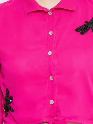 tie front embellished top - 17462649 - Standard Image - 5