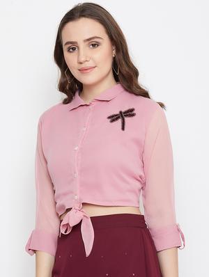 tie front embellished top - 17462650 - Standard Image - 2