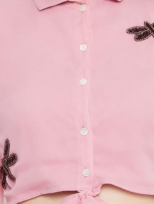tie front embellished top - 17462650 - Standard Image - 5