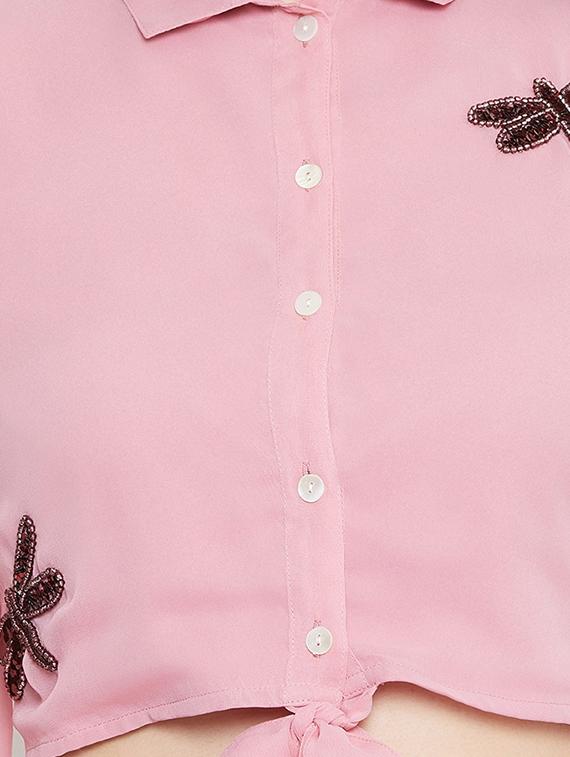 tie front embellished top - 17462650 - Zoom Image - 5