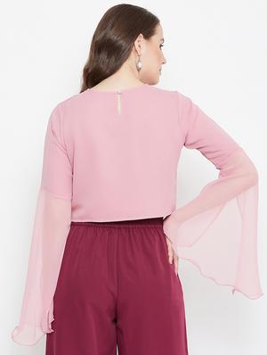 slit sleeved embellished top - 17462651 - Standard Image - 3