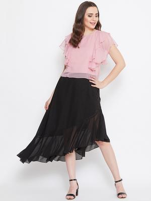 ruffle sleeved crop top - 17462653 - Standard Image - 4
