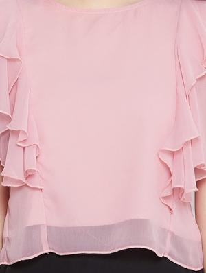ruffle sleeved crop top - 17462653 - Standard Image - 5