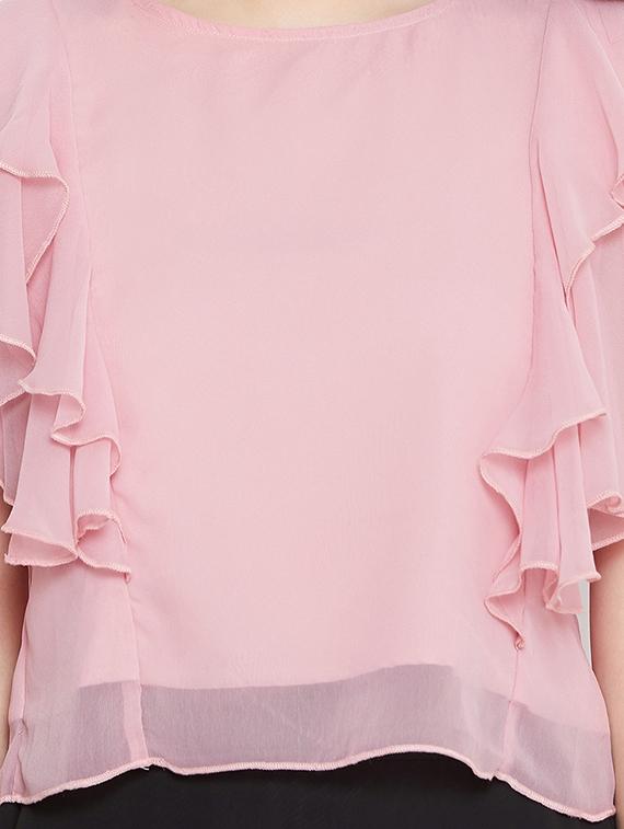 ruffle sleeved crop top - 17462653 - Zoom Image - 5