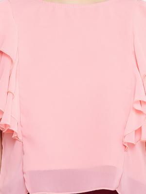 ruffle sleeved crop top - 17462654 - Standard Image - 5