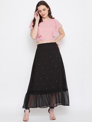 ruffle sleeved crop top - 17462656 - Standard Image - 4