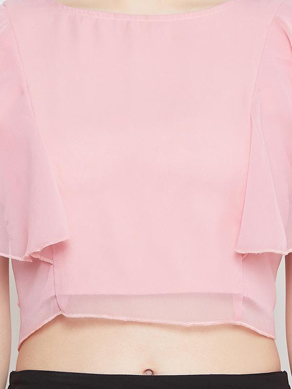ruffle sleeved crop top - 17462656 - Zoom Image - 5