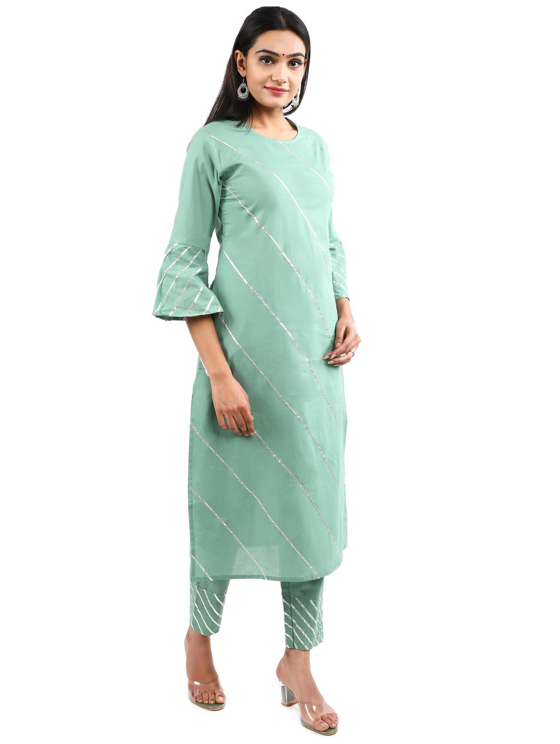 solid gota work suit set - 17462673 - Zoom Image - 3