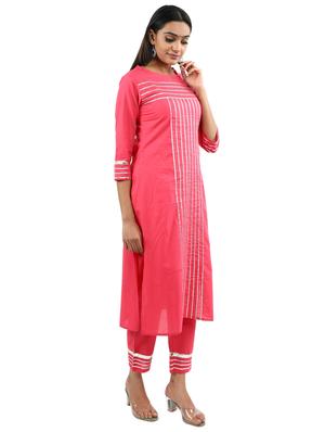 solid gota patti kurta pant set - 17462674 - Standard Image - 3