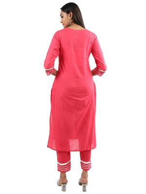 solid gota patti kurta pant set - 17462674 - Standard Image - 4