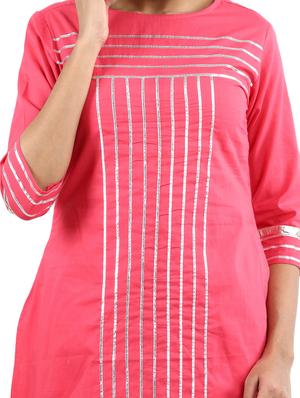 solid gota patti kurta pant set - 17462674 - Standard Image - 6