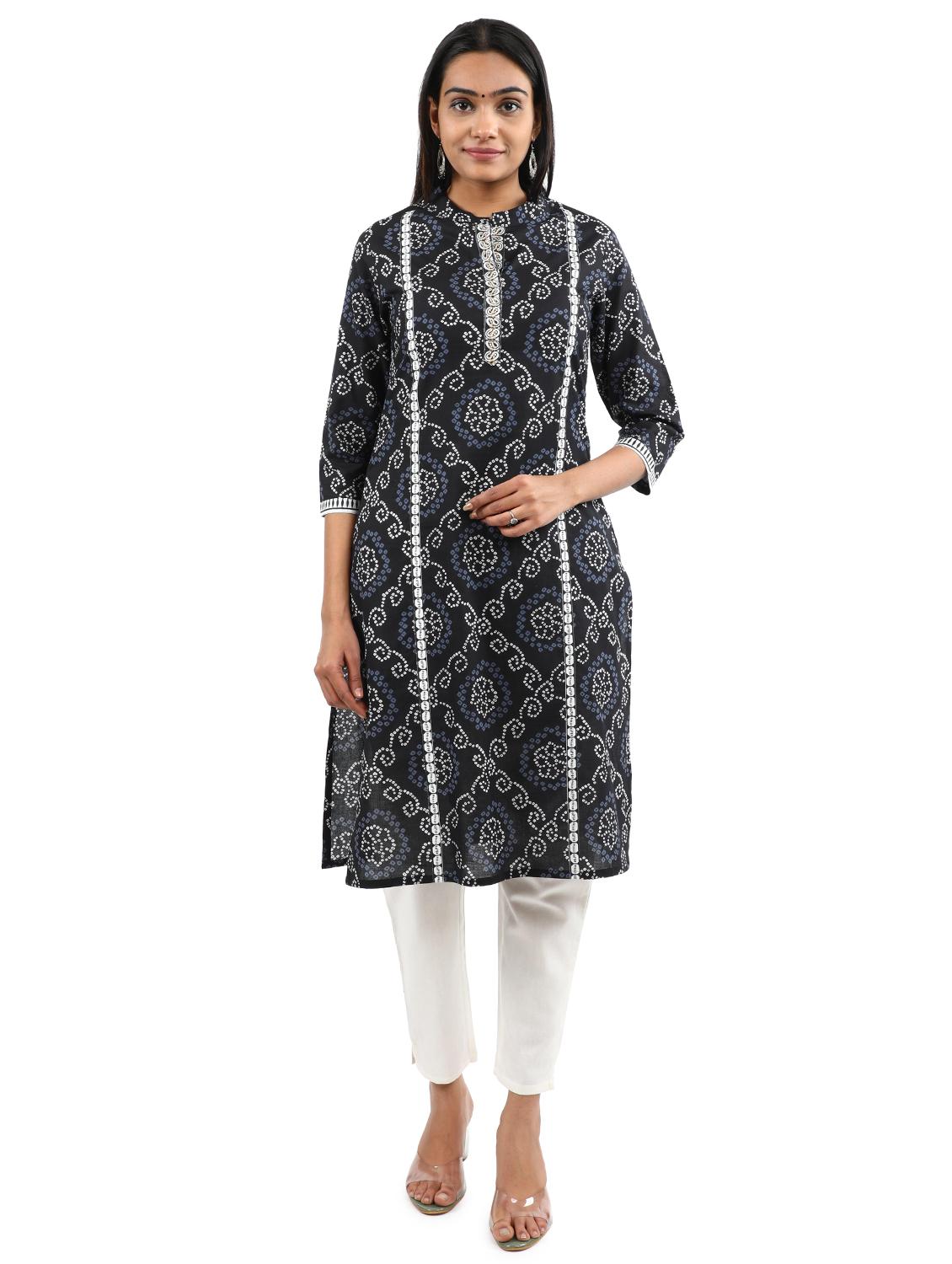 bandhani kurta pant set - 17462680 - Zoom Image - 2