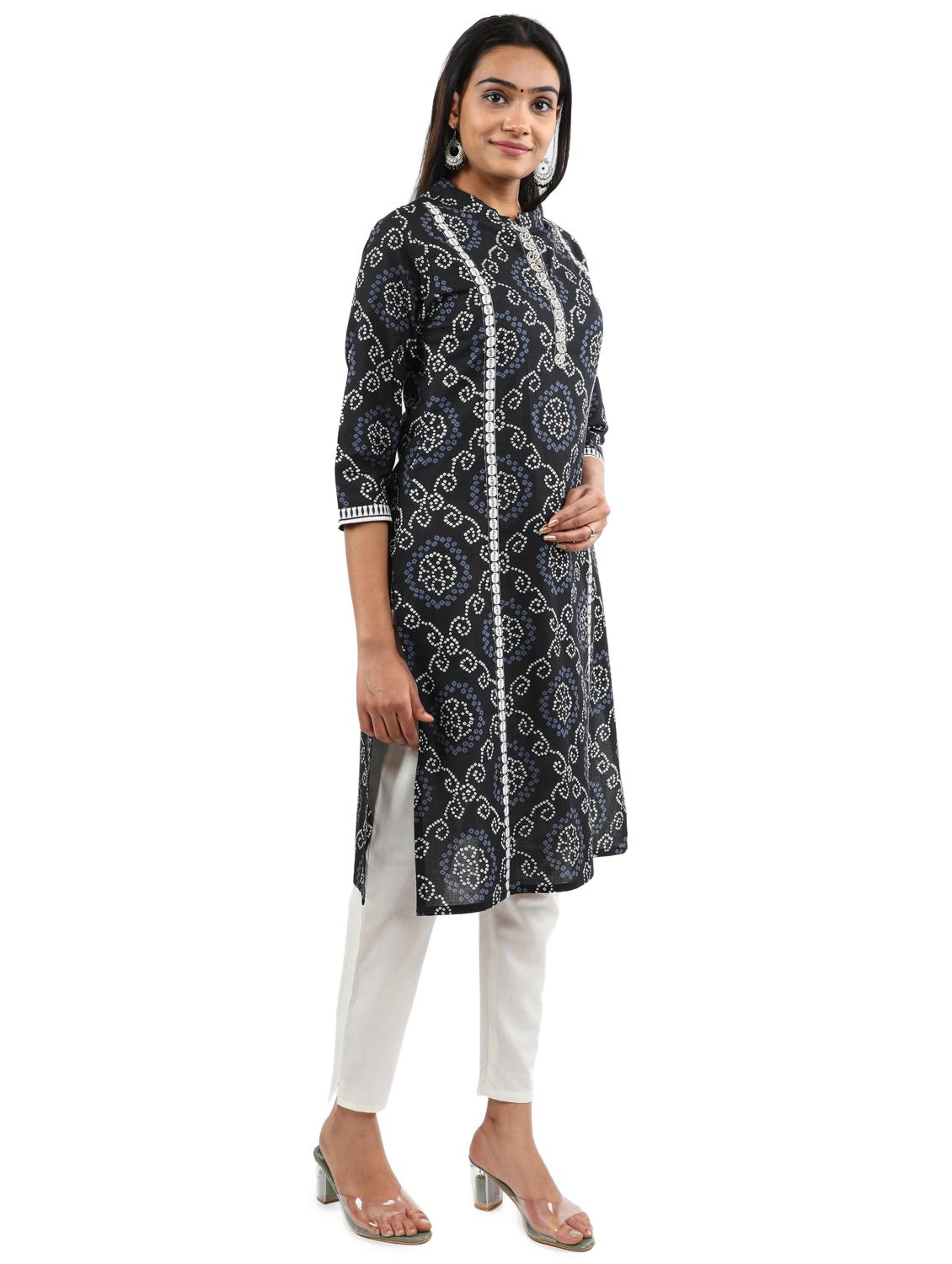 bandhani kurta pant set - 17462680 - Zoom Image - 3