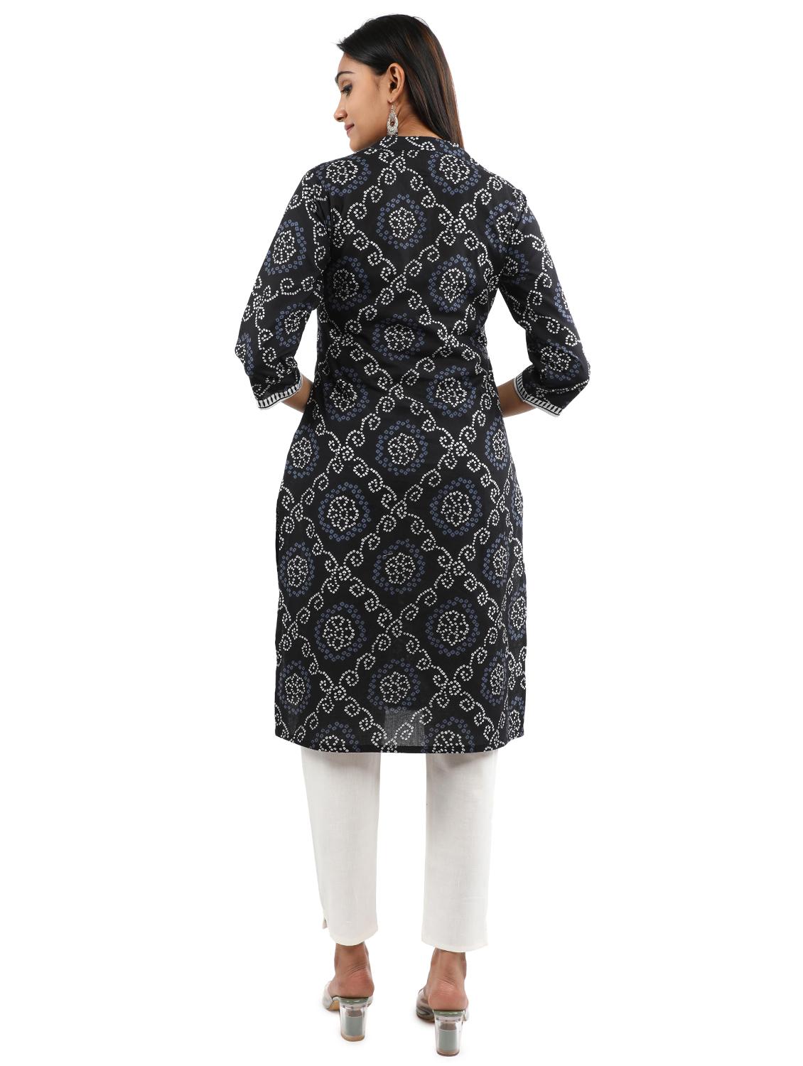 bandhani kurta pant set - 17462680 - Zoom Image - 4