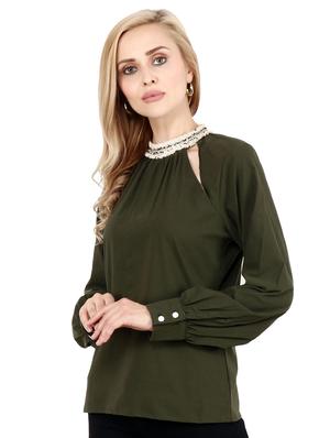 lace detail long sleeved top - 17462708 - Standard Image - 2