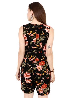 round neck floral romper - 17462713 - Standard Image - 3